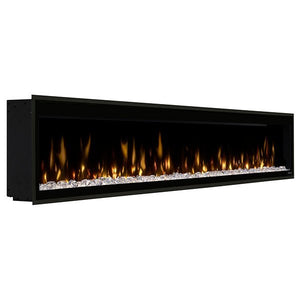 Dimplex Ignite Evolve 100-inch fireplace shown as a full-wall focal point
