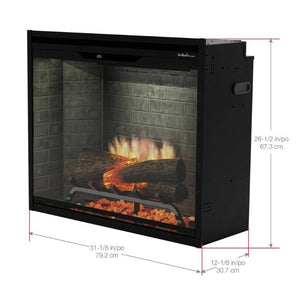 Dimplex Revillusion 30-inch built-in electric fireplace dimensions diagram