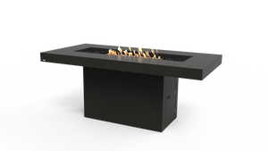 EcoSmart Fire Gin 90 Bar fire table in Graphite Fluid Concrete with stainless steel ethanol burner