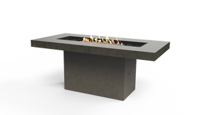 EcoSmart Fire Gin 90 Bar fire table in Natural Fluid Concrete with stainless steel ethanol burner