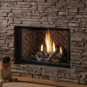 Kingsman Heritage 36-inch high capacity dual burner direct vent gas fireplace with brick liner