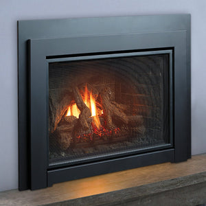 Kingsman Clean View 44-inch direct vent gas fireplace insert with ceramic glass and glowing ember burner