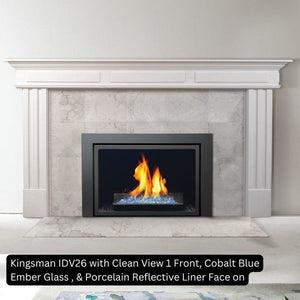 Kingsman IDV26 with Clean View 1 Front Cobalt Blue Ember Glass Porcelain Reflective Liner Face on