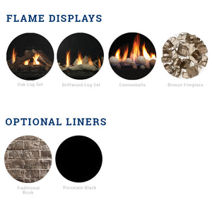Kingsman Clean View 43-inch high capacity peninsula three-sided direct vent gas fireplace