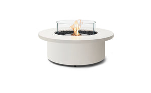 EcoSmart Fire Mimosa 40 fire table in Bone with glass fire screen