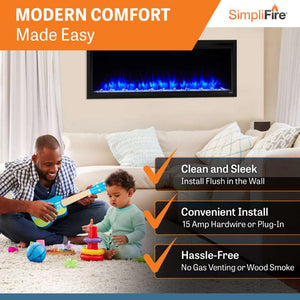SimpliFire Allusion Platinum 50-inch linear electric fireplace, product view 7
