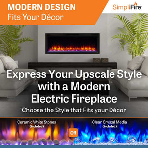 SimpliFire Allusion Platinum 50-inch linear electric fireplace, product view 9