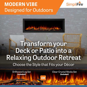 SimpliFire Forum 55-inch outdoor linear electric fireplace, product view 9
