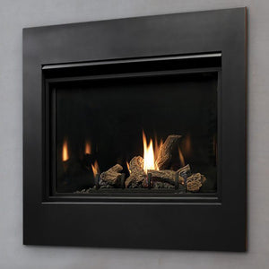 Kingsman Clean View 36-inch zero clearance direct vent gas fireplace with log set and porcelain liner