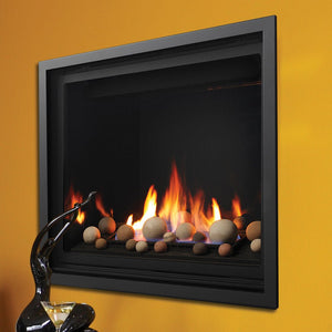 Kingsman Clean View 39-inch zero clearance direct vent gas fireplace with traditional log set