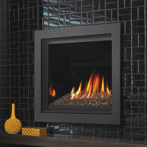 Kingsman Clean View 39-inch zero clearance direct vent gas fireplace with traditional log set