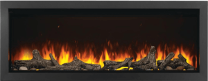 Napoleon Astound 62-inch built-in linear electric fireplace with glowing ember bed and log media
