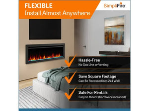 SimpliFire Allusion Slim 60-inch electric fireplace, product view 9