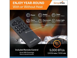 SimpliFire Allusion Slim 50-inch electric fireplace, product view 6