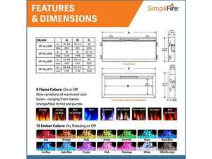 SimpliFire Allusion Slim 50-inch electric fireplace, product view 5