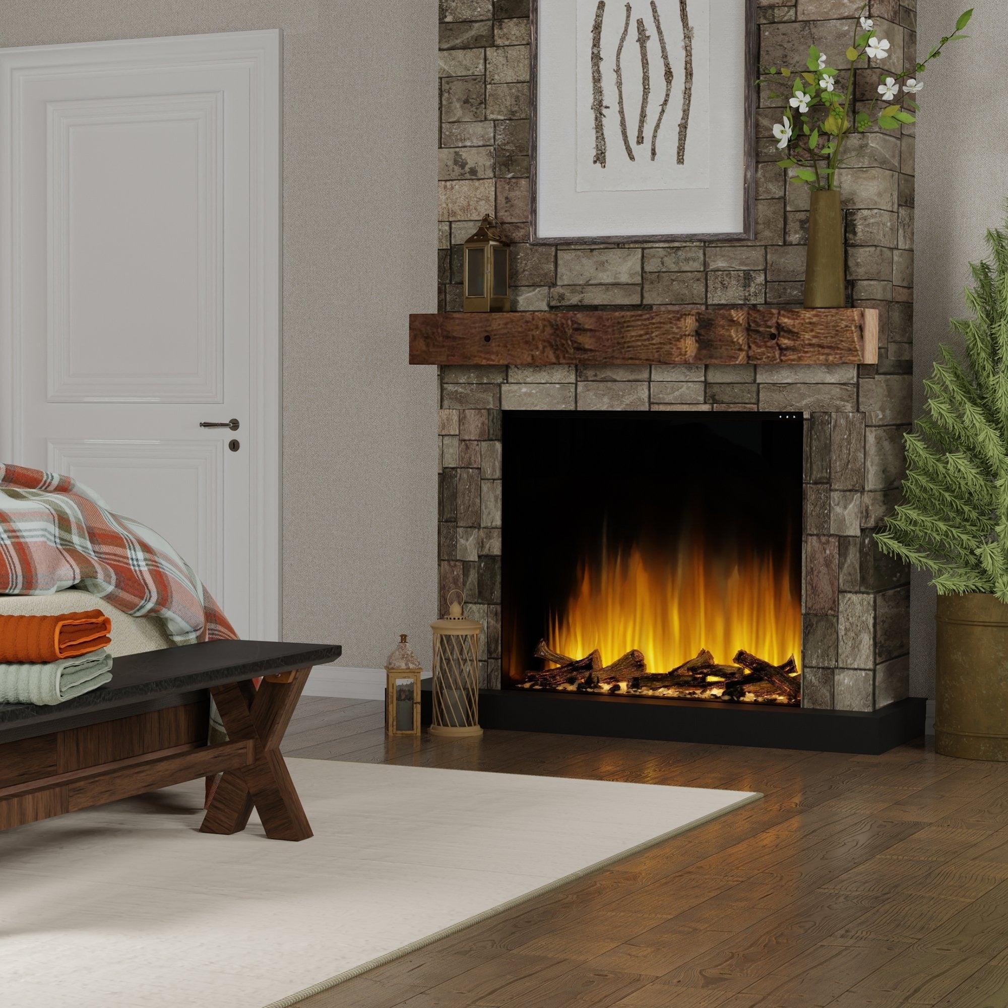 Dimplex Ignite Aspire 48-Inch Built-In Electric Firebox — Realistic Flames, Seamless In-Wall Fireplace Insert