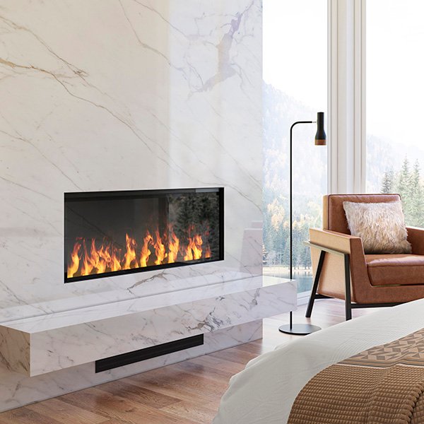 Dimplex Optimyst Linear 46-inch water vapour fireplace with edge-to-edge flame effect