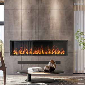 Dimplex Optimyst Linear 66-inch water vapour fireplace with edge-to-edge flame effect