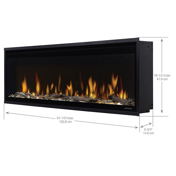 Dimplex Ignite Evolve 50-inch linear electric fireplace with tumbled glass media