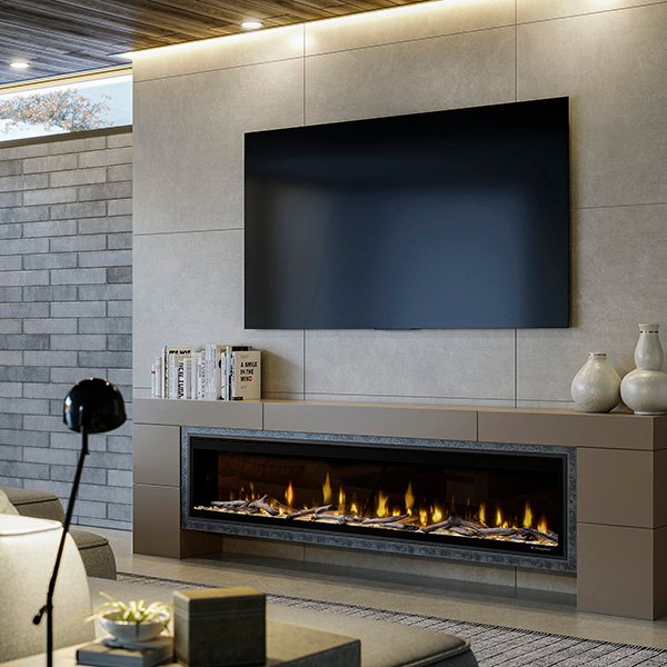 Dimplex Ignite Evolve 74-inch linear electric fireplace flame effect
