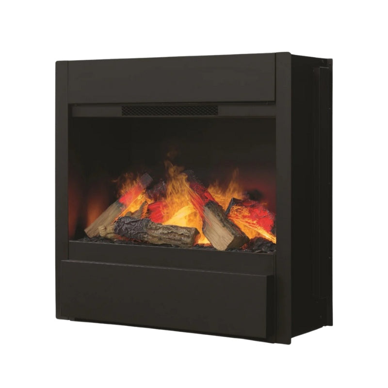 Dimplex Optimyst Revive 25-inch firebox showing the 3D water vapour flame and log set