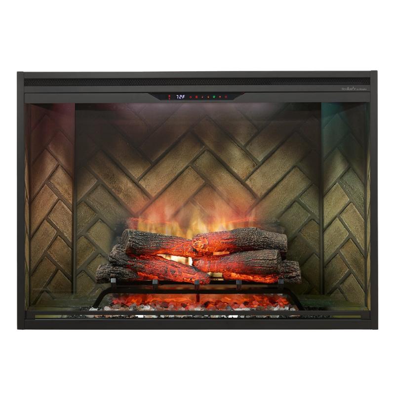 Dimplex Revillusion 42-inch built-in electric fireplace with realistic log fire