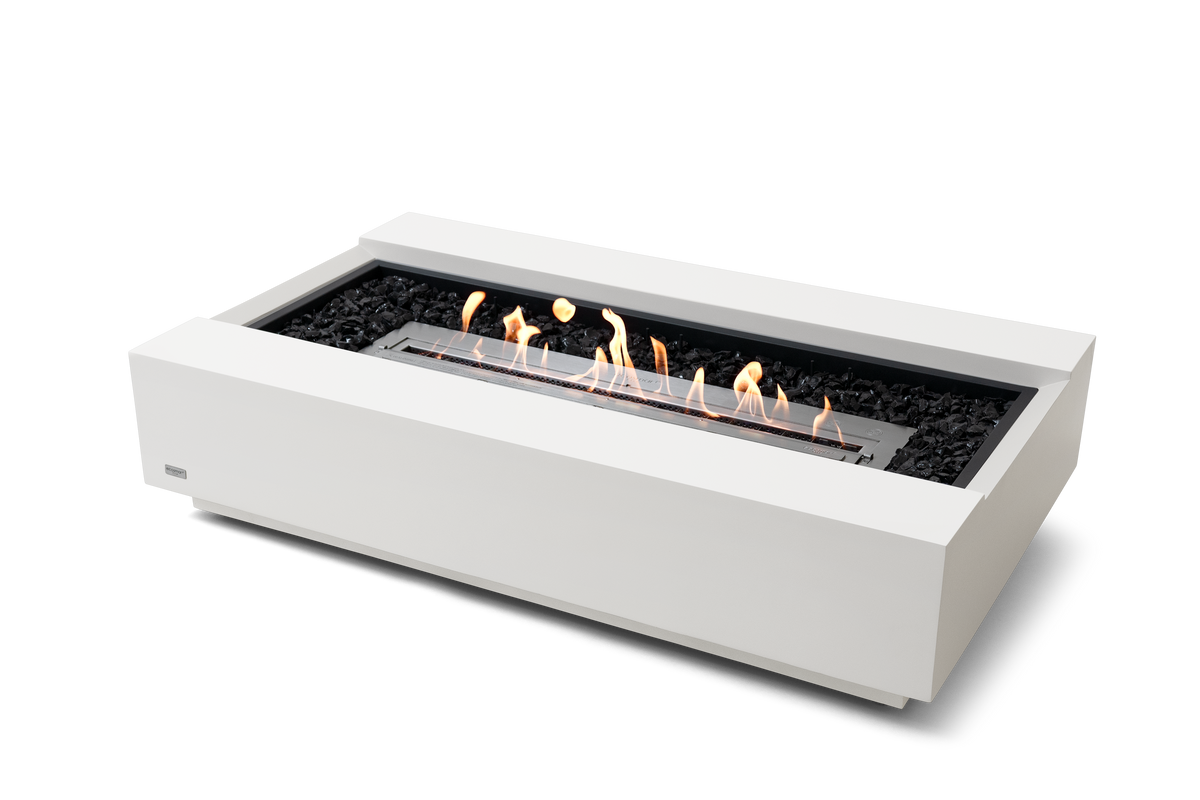 EcoSmart Fire Cosmo 50 fire table in Bone Fluid Concrete with stainless steel ethanol burner