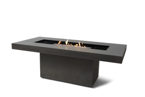 EcoSmart Fire Gin 90 Dining fire table in Natural Fluid Concrete with ethanol flame
