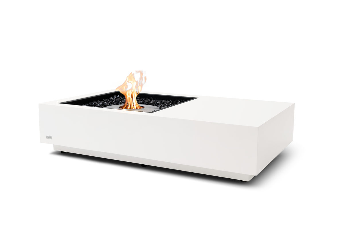 EcoSmart Fire Manhattan 50 fire table in Bone Fluid Concrete with stainless steel ethanol burner