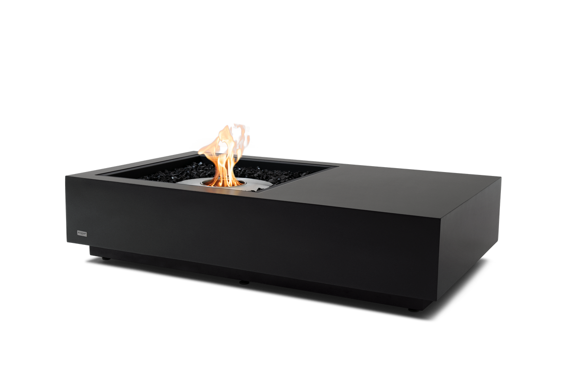EcoSmart Fire Manhattan 50 fire table in Graphite Fluid Concrete with stainless steel ethanol burner