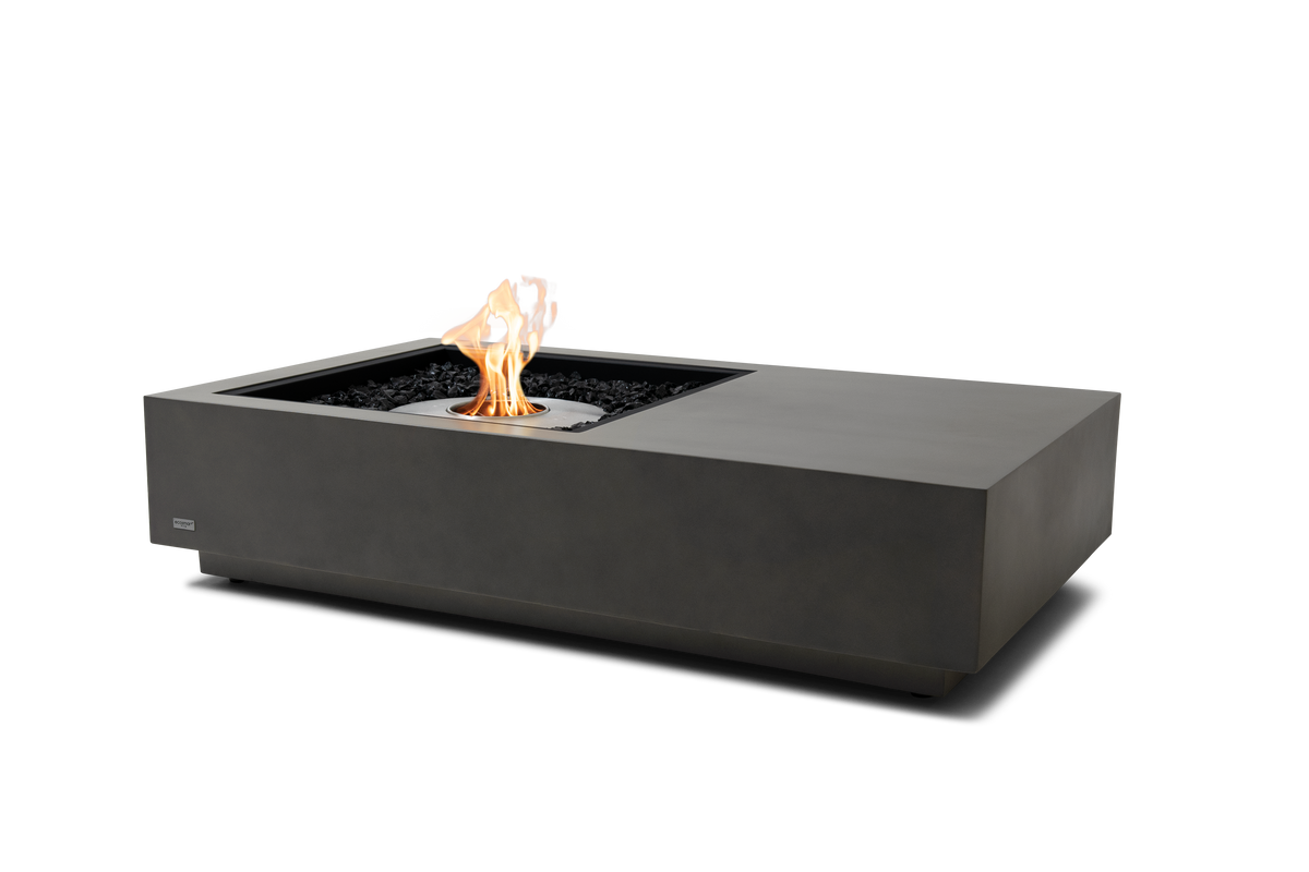 EcoSmart Fire Manhattan 50 fire table in Natural Fluid Concrete with stainless steel ethanol burner