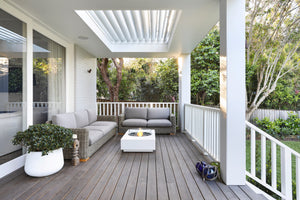 EcoSmart Fire Martini 50 fire table on a residential balcony