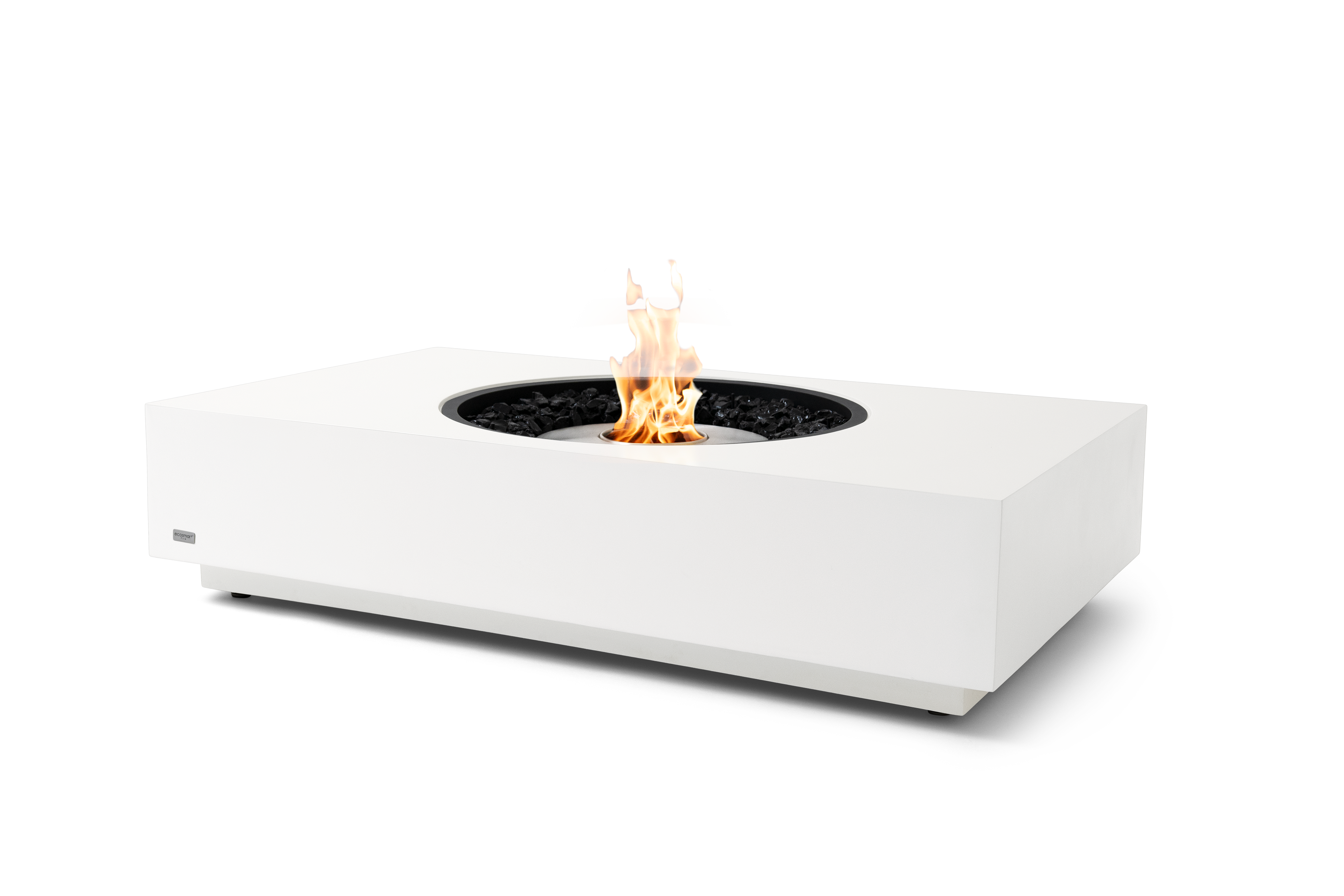EcoSmart Fire Martini 50 fire table in Bone Fluid Concrete with stainless steel ethanol burner