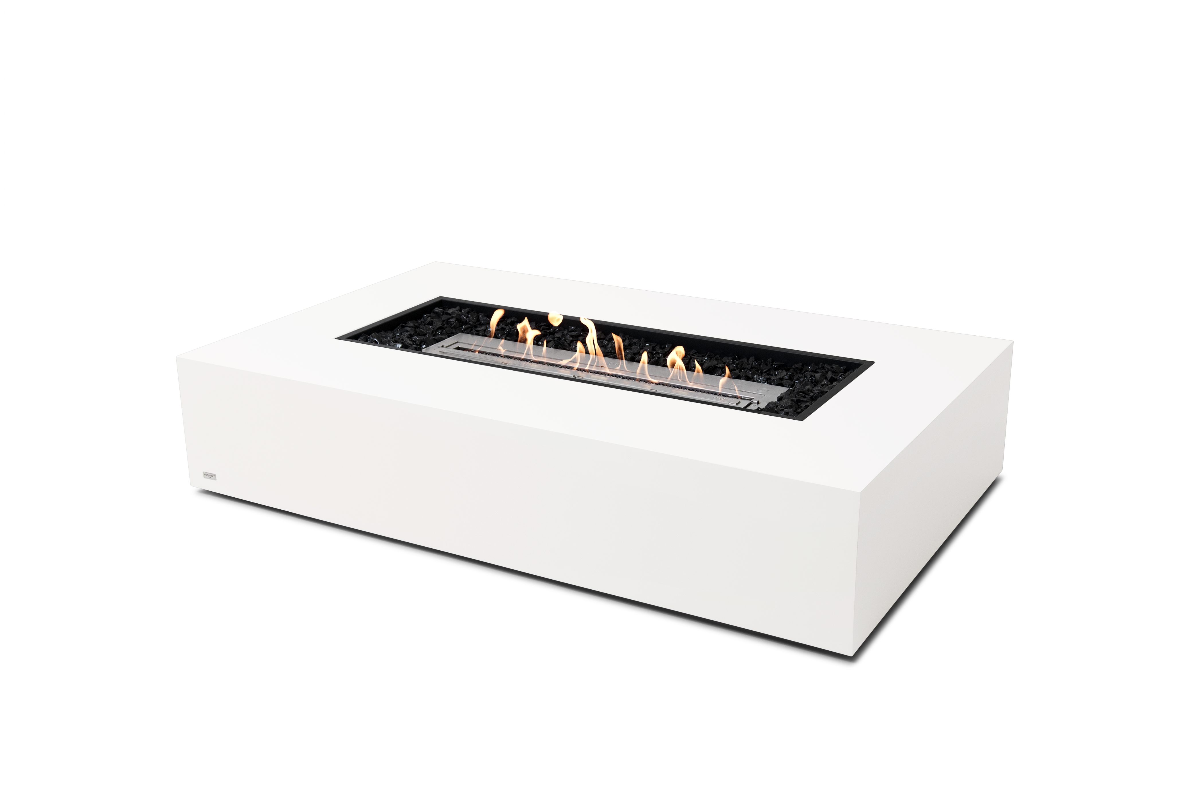 EcoSmart Fire Wharf 65 fire table in Bone Fluid Concrete with stainless steel ethanol burner