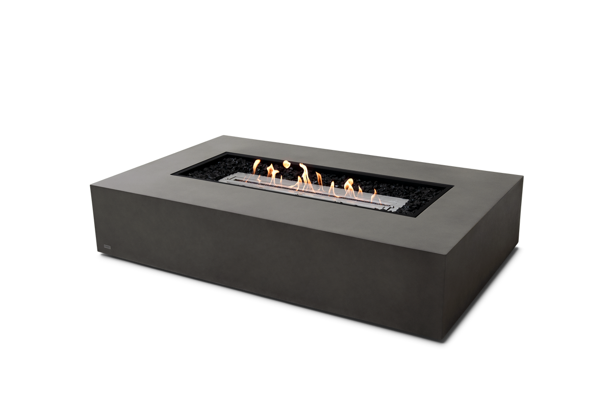 EcoSmart Fire Wharf 65 fire table in Natural Fluid Concrete with stainless steel ethanol burner