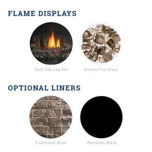 Kingsman Clean View 34-inch direct vent gas fireplace insert with ceramic glass and dual burner system