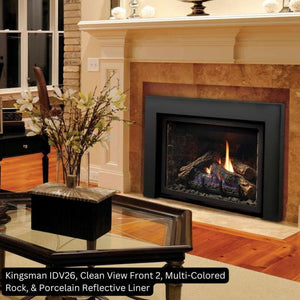 Kingsman IDV26 26 inch Direct Vent Fireplace Insert installed in living room