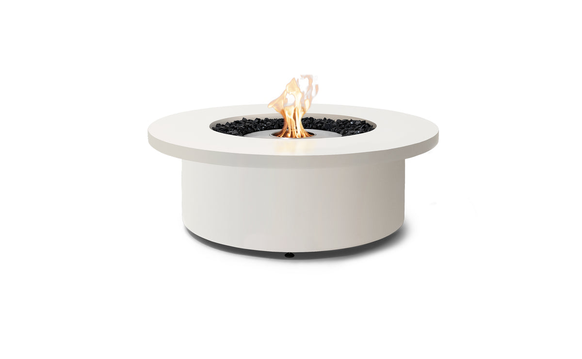 EcoSmart Fire Mimosa 40 bioethanol fire table in Bone Fluid Concrete with stainless steel ethanol burner