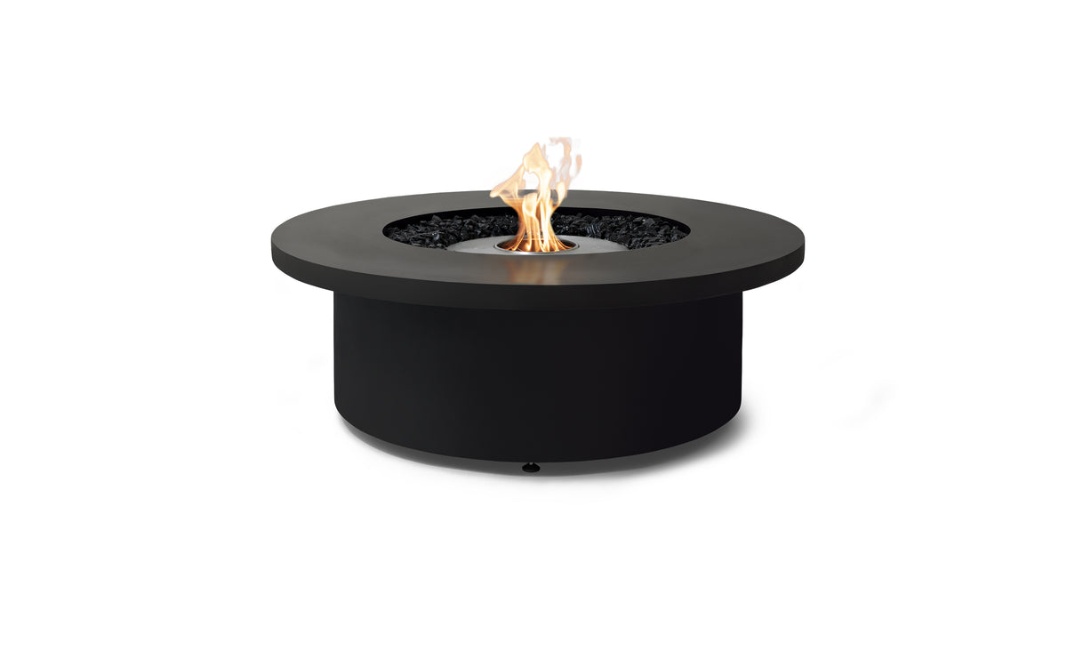 EcoSmart Fire Mimosa 40 bioethanol fire table in Graphite Fluid Concrete with stainless steel ethanol burner