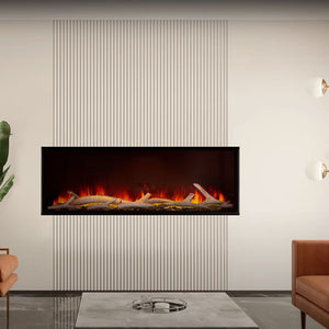 Napoleon Astound 74-inch built-in linear electric fireplace with ultra-realistic LED flames