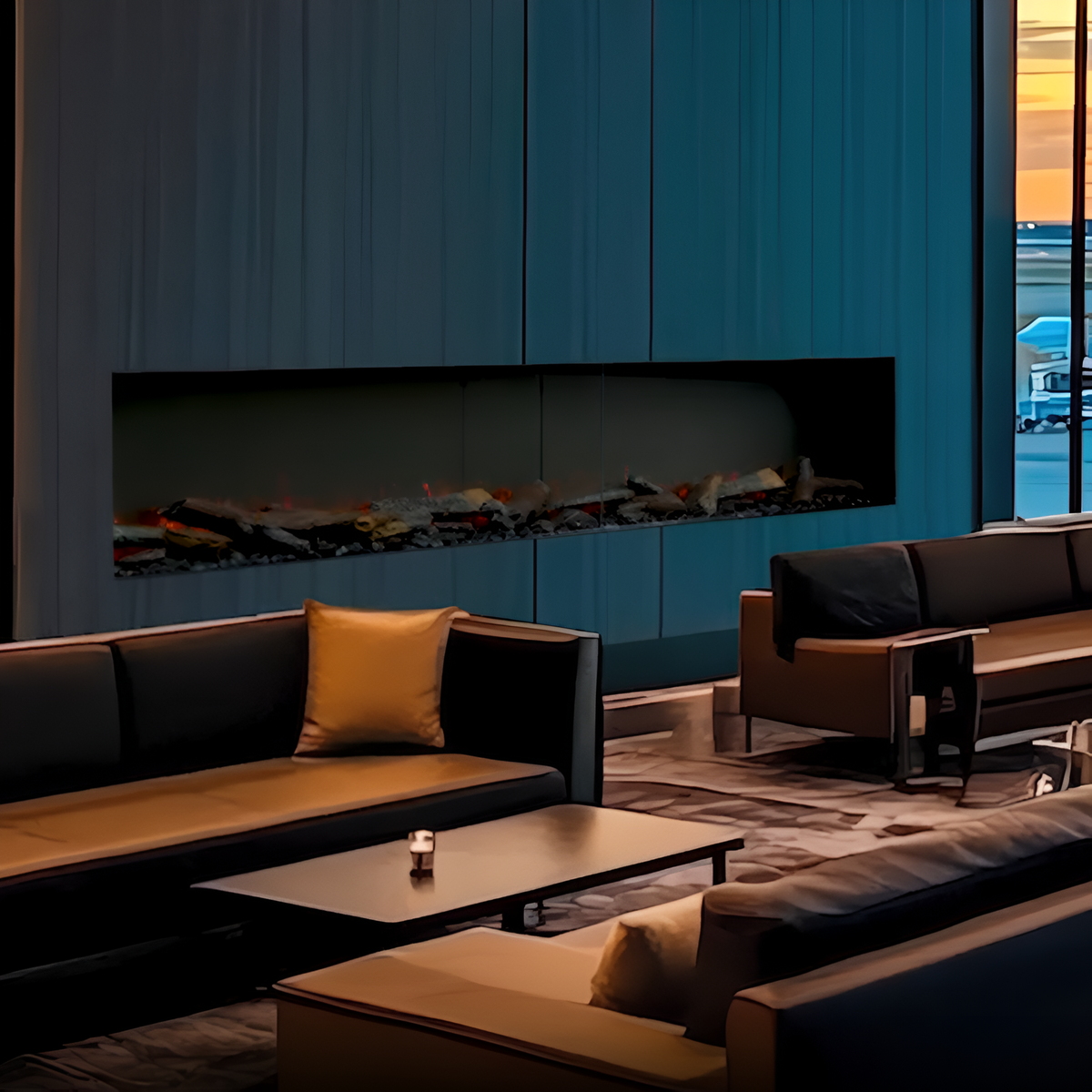 SimpliFire Triton 78-inch multi-sided linear electric fireplace