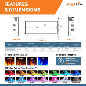 SimpliFire Scion 55-inch linear electric fireplace, product view 15