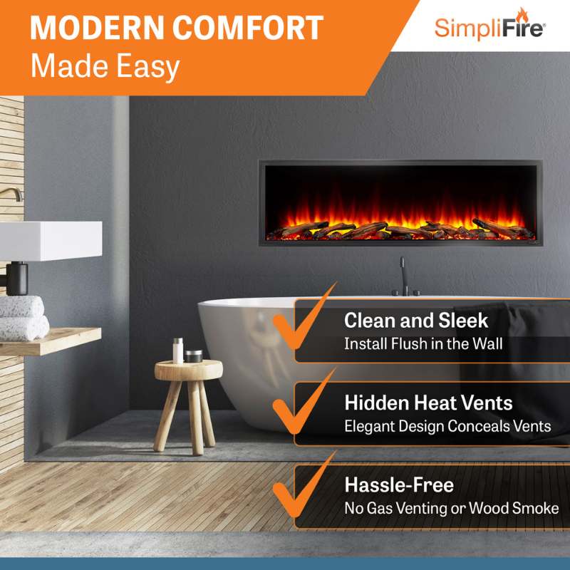 SimpliFire Scion 55-inch linear electric fireplace, product view 13