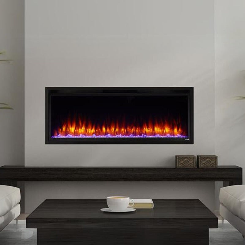SimpliFire Allusion Platinum 50-inch linear electric fireplace, product view 2