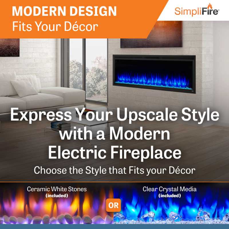 SimpliFire Allusion Platinum 60-inch linear electric fireplace, product view 7