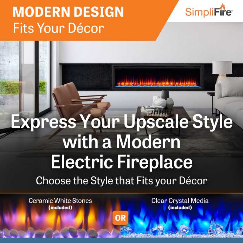 SimpliFire Allusion Platinum 72-inch linear electric fireplace, product view 7
