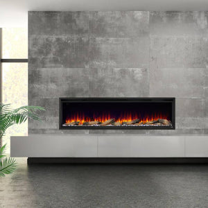 SimpliFire Allusion Platinum 72-inch linear electric fireplace, product view 2