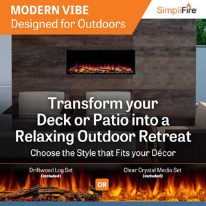 SimpliFire Forum 43-inch outdoor linear electric fireplace, product view 11