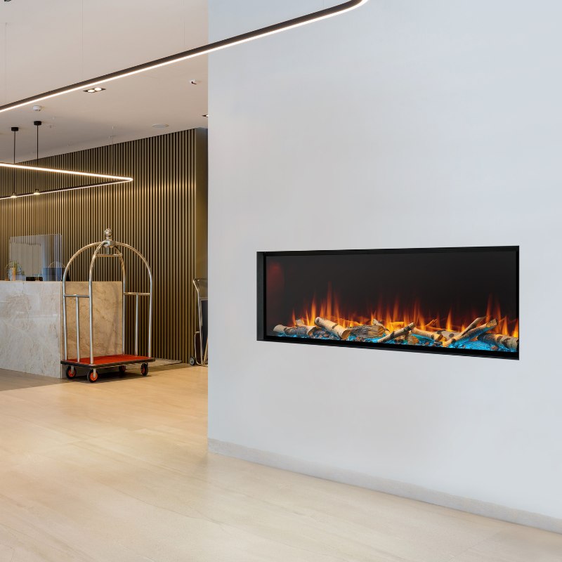 SimpliFire Forum 55-inch outdoor linear electric fireplace, product view 2
