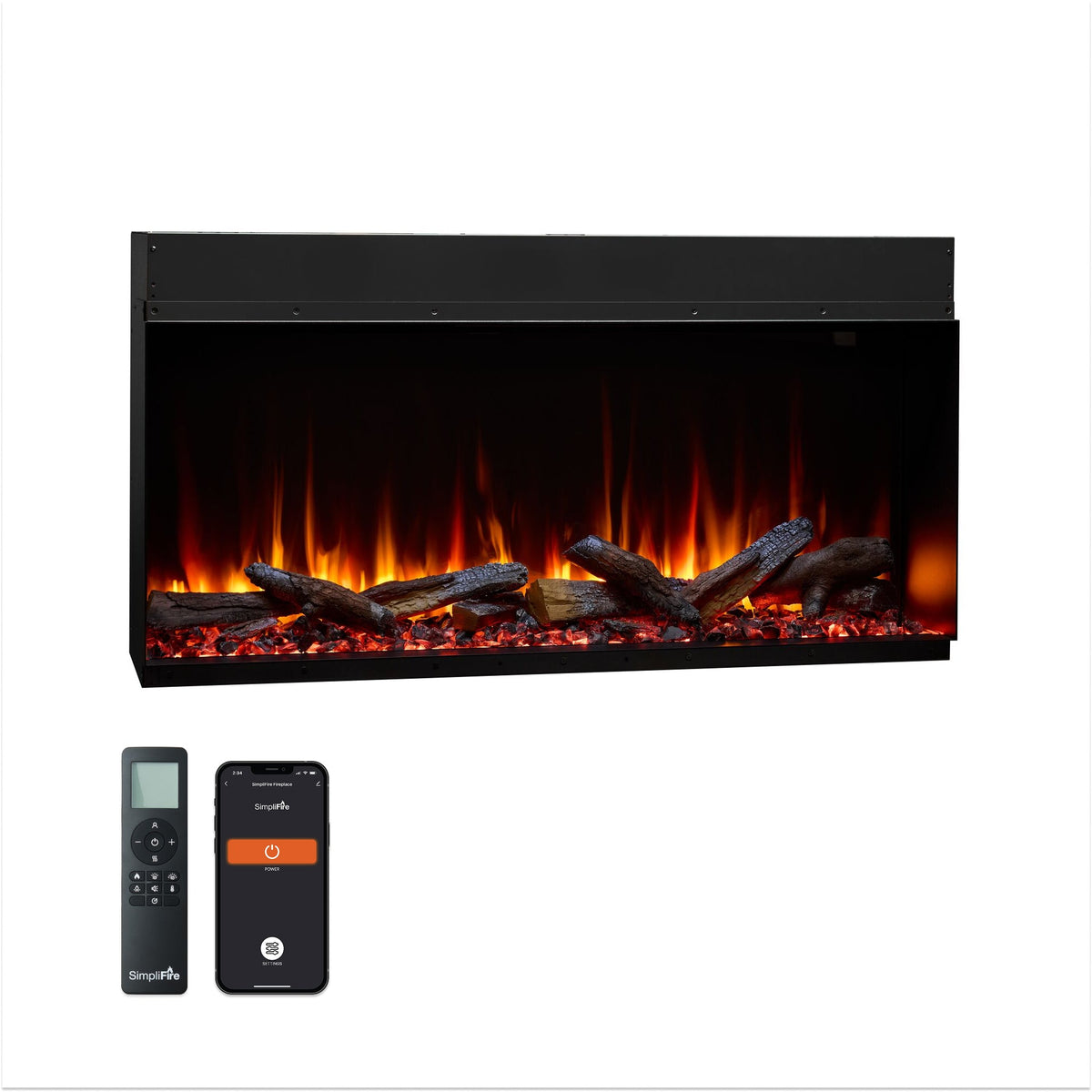 SimpliFire Triton 50-inch multi-sided linear electric fireplace, product view 4